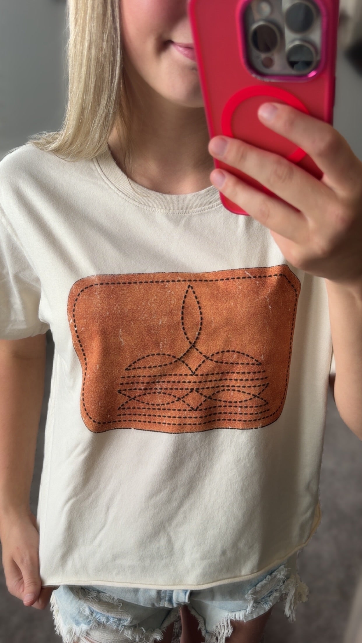 Boot Stitched Cropped Tee