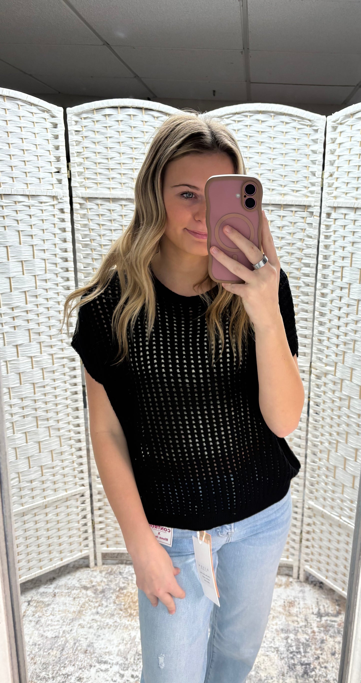 Zenana| Breezy Knit Top- Black