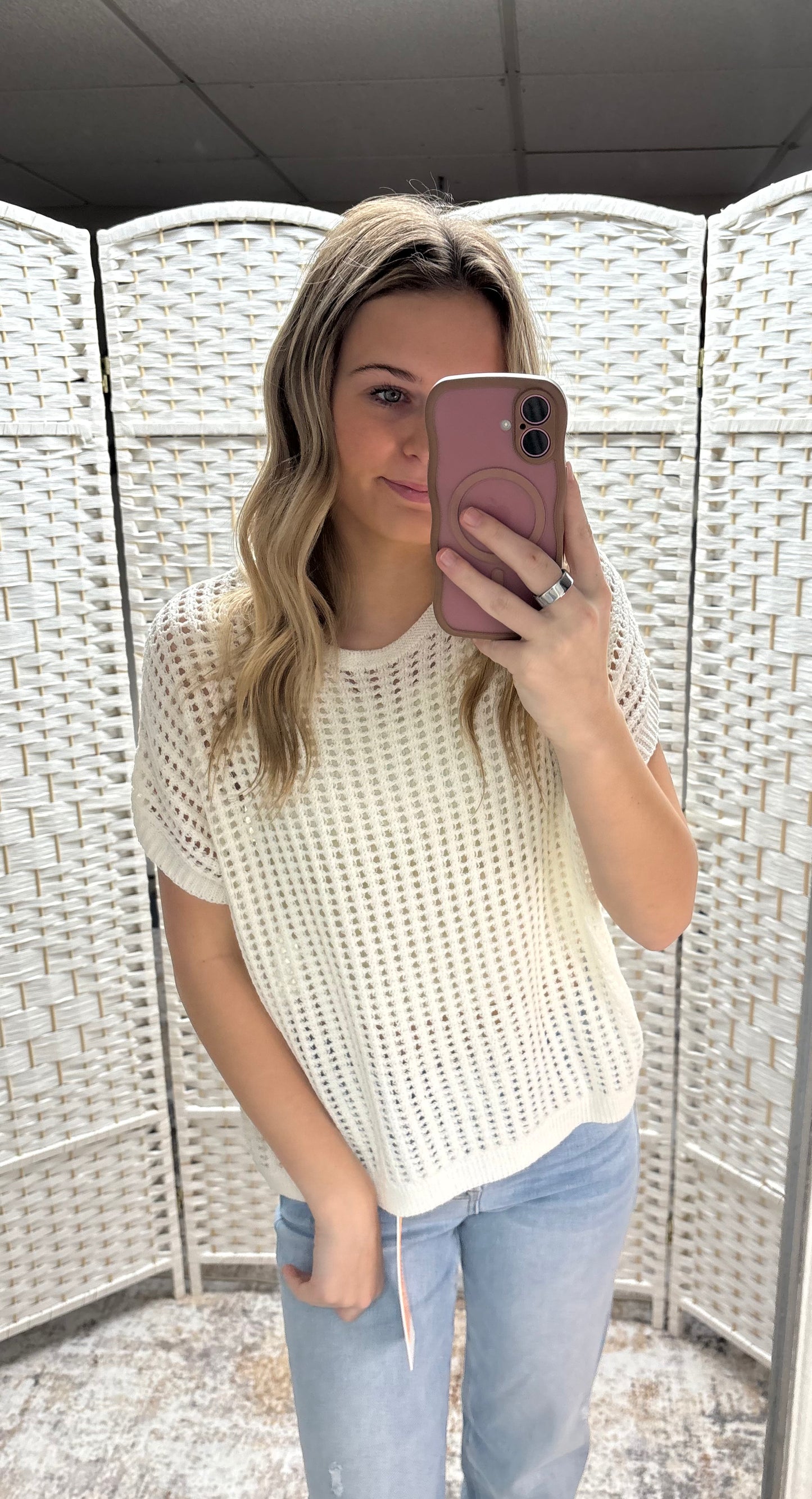 Zenana| Breezy Knit Top- Ivory